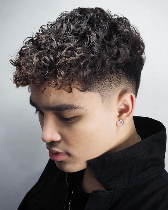 Mid Taper Fade Curly Hair